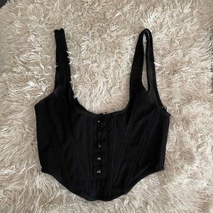 White fox corset top with dust bag